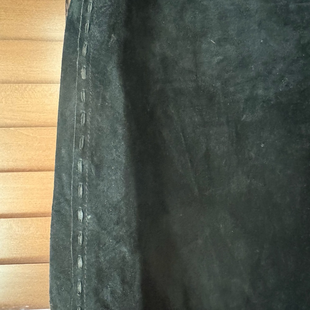 bebe Asymmetrical Black Leather Fringe Skirt - Picture 4 of 6